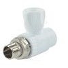 Кран шаровой PP-R белый Дн 20х1/2" НР прямой для радиатора RTP (РосТурПласт) 17136, миниатюра — 1