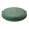 Люк полимер (легкий) зелёный круглый 750х630 h=90мм m=34кг 30кН ПП-630 ТехПласт