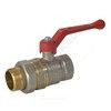 Кран шаровой латунь никель 11Б27фт1М Ду 15 Ру40 ВР/"американка" полнопроходной рычаг красный VALFEX VF.225.NR1.012 — 3