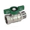 Кран шаровой латунь хром R254W Ду 25 Ру35 ВР/НР бабочка зеленая Giacomini R254WX025 — 1