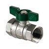 Кран шаровой латунь хром R251W Ду 25 Ру35 ВР бабочка зеленая Giacomini R251WX025