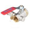 Кран шаровой латунь со спускником 1012 Euro никель Ду 15 Ру40 ВР 1/2" рычаг красный полнопроходной Aquasfera 1012-01 — 1