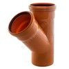 Тройник НПВХ коричневый Дн 160х110х87гр б/нап переходной в/к Хемкор 2491092, миниатюра — 0