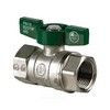 Кран шаровой латунь хром R251W Ду 32 Ру35 ВР бабочка зеленая Giacomini R251WX026