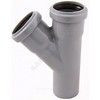 Тройник PP-H серый Дн 50х50х45гр б/нап в/к Политэк 205045 — 1