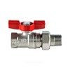 Кран шаровой латунь хром R259D Ду 20 Ру42 ВР/"американка" бабочка красная Giacomini R259X005