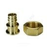 Соединитель для PE-X труб радиальный латунь Дн 20х1" под плоское уплотнение с накидной гайкой без прокладки РОС, миниатюра — 7