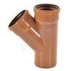 Тройник НПВХ коричневый Дн 160х110х45гр б/нап в/к Aquaviva AQVD10516R — 2