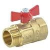 Кран шаровой латунь ПРАКТИК 131 Ду 20 Ру16 ВР/НР бабочка красная аналог 11б27п1 ГАЛЛОП 103255, миниатюра — 2