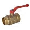 Кран шаровой латунь 11Б27фт1М Ду 20 Ру40 ВР/НР полнопроходной рычаг красный VALFEX VF.215.LR1.034, миниатюра — 2