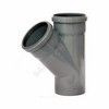 Тройник НПВХ серый Дн 110х50х45гр б/нап переходной в/к Хемкор 2391023, миниатюра — 0
