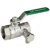 Кран шаровой латунь со спускником R250WS хром Ду 20 Ру42 ВР 3/4" рычаг зеленый со спускником Giacomini R250SX144