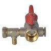 Кран шаровой латунь со спускником Ду 15 Ру40 ВР 1/2" бабочка красная полнопроходной со спускником РОС, миниатюра — 1