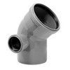 Отвод PP-H с выходом левый серый Дн 110х50х45гр б/нап в/к VALFEX 23111150 — 1