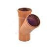 Тройник PP-B коричневый Дн 110х110х45гр б/нап в/к VALFEX 32110110, миниатюра — 0