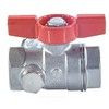 Кран шаровой латунь со спускником R251S хром Ду 20 Ру42 ВР 3/4" бабочка красная со спускником Giacomini R251SX004, миниатюра — 1