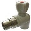 Кран шаровой PP-R серый Дн 20х1/2" НР угловой для радиатора VALFEX 10148020Г, миниатюра — 2