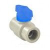 Кран шаровой PP-R серый Дн 25 полупроходной с синей ручкой VALFEX 20255025BГ — 2