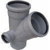 Крестовина PP-H 2-плоскостная левая серая Дн 110х110х50х45гр б/нап в/к RTP (РосТурПласт) 36537, миниатюра — 3