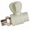 Кран шаровой PP-R серый Дн 20х1/2" НР прямой для радиатора RTP (РосТурПласт) 27903, миниатюра — 0