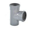 Тройник PP-H серый Дн 110х110х87гр б/нап в/к VALFEX 24110110, миниатюра — 2