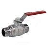 Кран шаровой латунь хром R253DL Ду 15 Ру42 НР рычаг красный Giacomini R253LX003, миниатюра — 1