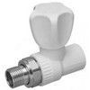Клапан (вентиль) PP-R запорный белый Дн 25х3/4" Ру25 НР прямой для радиатора RTP (РосТурПласт) 10535