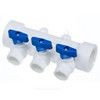 Коллектор PP-R синий Дн 32х20 на 4 выхода с кранами RTP (РосТурПласт) 28204, миниатюра — 1
