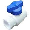 Кран шаровой PP-R белый Дн 25 полупроходной с синей ручкой VALFEX 20255025B — 2