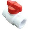 Кран шаровой PP-R белый Дн 25 полупроходной с красной ручкой VALFEX 20255025R