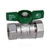 Кран шаровой латунь хром R251W Ду 25 Ру35 ВР бабочка зеленая Giacomini R251WX025