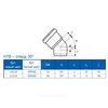 Отвод PP-H белый HT HTBw Дн 32х1,8х30гр б/нап в/к Ostendorf 559310 — 7