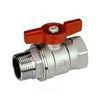 Кран шаровой латунь хром R254D Ду 8 Ру42 ВР/НР бабочка красная Giacomini R254X001
