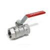 Кран шаровой латунь хром R250D Ду 15 Ру42 ВР рычаг красный Giacomini R250X003 — 1